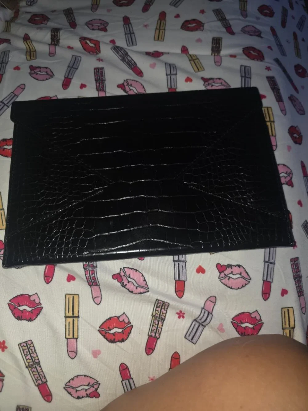 Black alligator pattern Banana Republic Clutch